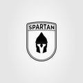 silhouette spartan, and warrior mask logo vector illustration design