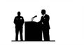 Silhouette of President and Special Security Guard at Podium Royalty Free Stock Photo
