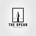 silhouette spear arrowhead sharp logo vector illustration design and icon