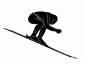 silhouette of speed skier, vector drawing Royalty Free Stock Photo