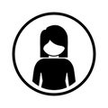 Silhouette sphere of half body icon woman