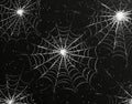 Silhouette of a spider web on a black wall creates a Halloween theme with a dark background Royalty Free Stock Photo