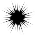 Silhouette of spiky, edgy shape on white. explosion shape