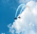 Silhouette sport aircraft in air show