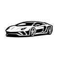 Silhouette of a sport car. Hyper car, fast car vector illustration isolated