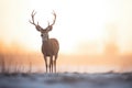 silhouette of springbok against sunrise Royalty Free Stock Photo