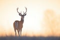 silhouette of springbok against sunrise Royalty Free Stock Photo