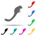 silhouette of a squirrel multi color style icon. Simple glyph, flat vector of zoo icons for ui and ux, website or mobile Royalty Free Stock Photo