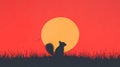 A Silhouette Squirrel Sunset Royalty Free Stock Photo