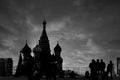 Silhouette of St Basil Cathedral  moscow russia Royalty Free Stock Photo