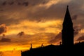 Silhouette of St Mark Campanile, Venice