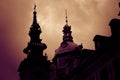 Silhouette of St. Michael the Archangel Cathedral at sunset. Belgrade, Serbia