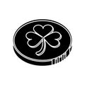 Silhouette st patrick day coin sign