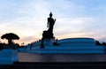 Silhouette standing big Buddha in Phutthamonthon Royalty Free Stock Photo