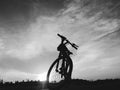 silhouette of a standing bycicle Royalty Free Stock Photo