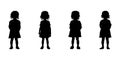 Silhouette Of Standing Children Icon Set. Child Posture And Development Observation Symbol Collection. Educational And Royalty Free Stock Photo