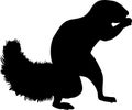 Silhouette of a standing ground squirrel