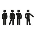 silhouette of a standing man, people in various poses, pictograms Royalty Free Stock Photo