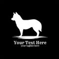 Silhouette of Standing Wolf Dog Icon Illustration