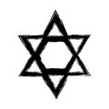 Silhouette of star of David. Religious sign. Judaism. Symbol of Israel. Royalty Free Stock Photo