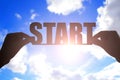 Silhouette of start word