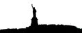 Silhouette of Statue of Liberty in New York City Royalty Free Stock Photo