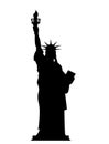 Silhouette Statue of Liberty in USA. Contour national symbol of