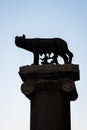 Silhouette of the statue of Romulus and Remus in Rome