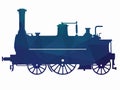 silhouette steam locomotive, vector draw