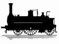 Silhouette steam locomotive, vector draw