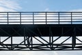 Silhouette Steel bridge structure and sky construction abstract style Royalty Free Stock Photo