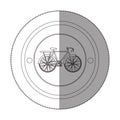 Silhouette sticker with circular shape with bicycle Royalty Free Stock Photo