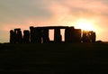 Silhouette of Stonehenge at sunset Royalty Free Stock Photo