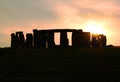 Silhouette of Stonehenge at sunset
