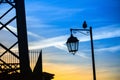 Silhouette of the street lamp Royalty Free Stock Photo