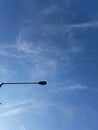 silhouette of street lighting lamp, silhouette photo under clear sky, blue sky background Royalty Free Stock Photo