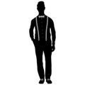 Silhouette of a stylish man wearing a bow tie and leather belt Royalty Free Stock Photo