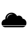 Silhouette of a stylized black cloud on a white background. The Royalty Free Stock Photo