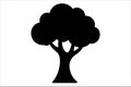 Silhouette of a stylized tree silhouette a white background Royalty Free Stock Photo