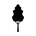Silhouette of a stylized tree on a white background. The tree features a smooth, round Royalty Free Stock Photo