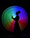 Silhouette of Sufi dancer in light painting