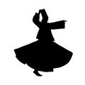 Silhouette of sufi dancer.