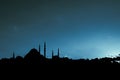 Silhouette of Suleymaniye Mosque with copy space for text. Ramadan or islamic Royalty Free Stock Photo