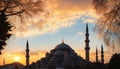 Turkey,Suleymaniye Istanbul sunset Royalty Free Stock Photo