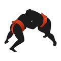 silhouette of sumo wrestler. Vector illustration decorative design