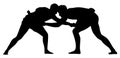 Silhouette of sumo wrestling vector