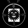 Silhouette of sun compass Royalty Free Stock Photo