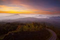 Silhouette Sunrise over Doi Inthanon National park at Chiang Mai Royalty Free Stock Photo