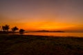 Silhouette sunset at Bang phra reservoir ,sriracha chon buri, thailand