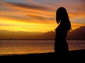 Silhouette, sunset, Mauritius